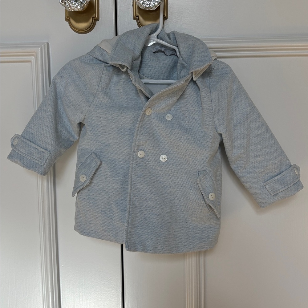Patachou Light Blue Hooded Coat for Baby Boys